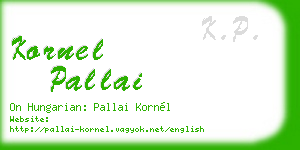 kornel pallai business card